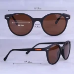 ابعاد عینک آفتابی اوگا پلاریزه فریم گرد قهوه ای 78009/4
