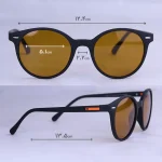 ابعاد عینک آفتابی اوگا پلاریزه فریم گرد عدسی قهوه ای 78009/7