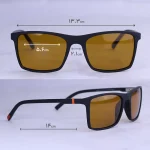 ابعاد عینک آفتابی اوگا پلاریزه فریم مستطیل عدسی قهوه ای 78020/7