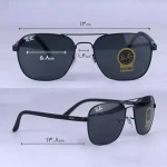 ابعاد عینک آفتابی ری بن فریم فلزی مربع مشکی RB 5707/1