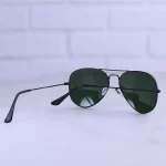 دسته عینک آفتابی ری بن مردانه فلزی عدسی سبز خلبانی RB 3025/5