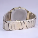 بند ساعت مچی سولیدا مردانه فلزی طلایی صفحه مربع سبز G 6123/6