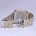 قفل ساعت مچی سولیدا مردانه فلزی طلایی صفحه مربع سبز G 6123/6
