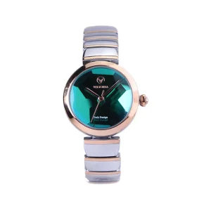 ساعت مچی ویتوریا زنانه فلزی نقره ای رزگلد صفحه سبز VT 3395/5