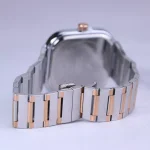 بند ساعت مچی ویتوریا مردانه فلزی نقره ای رزگلد قاب مربع VT 3443/3