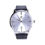 ساعت مچی بیگوتی مردانه بند چرم مشکی قاب نقره ای BG.1.10651/1