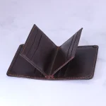 نمای باز کیف جاکارتی چهار برگ چرم چرمسال کد 015