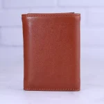 نمای پشت کیف جاکارتی چرم چرمسال کد 013 عسلی