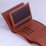 نمای باز کیف جاکارتی چرم چرمسال کد 013 عسلی