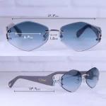 ابعاد عینک فشن کلویی زنانه بدون فریم عدسی آبی WH 4115/4