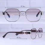 ابعاد عینک زنانه فشن دیور نقره ای چند ضلعی A 083/4