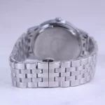 بند ساعت مچی الگانس مردانه فلزی نقره ای صفحه مشکی G 030/7