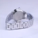 بند ساعت عقربه ای الگانس زنانه فلزی نقره ای صفحه مشکی 8019/2