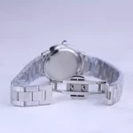 قفل ساعت عقربه ای الگانس زنانه فلزی نقره ای صفحه مشکی 8019/2