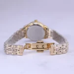 قفل ساعت عقربه ای الگانس زنانه فلزی طلایی صفحه مشکی L 1217/2