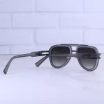 دسته عینک آفتابی خلبانی گوچی مردانه فریم طوسی GG 6807/2
