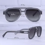 ابعاد عینک آفتابی خلبانی گوچی مردانه فریم طوسی GG 6807/2
