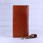 ست کیف کتی و جاکلیدی چرم میلیون 1200 عسلی