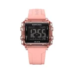 ساعت زنانه نیوی فورس بند رابر صورتی دیجیتال قاب مربع 7101/5