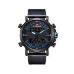 ساعت مچی نیوی فورس دو زمانه مردانه بند چرم مشکی 9135/2