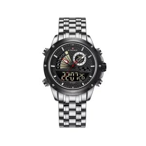 ساعت مچی مردانه نیوی فورس فلزی نقره ای دو زمانه 9205/1