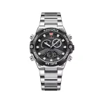 ساعت مچی مردانه نیوی فورس فلزی دو زمانه نقره ای 9207/1