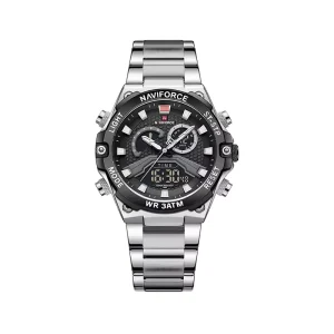 ساعت مچی مردانه نیوی فورس فلزی دو زمانه نقره ای 9207/1