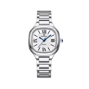 ساعت مچی نیوی فورس زنانه فلزی نقره ای قاب مربع NF 5042/1