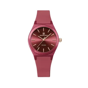 ساعت مچی عقربه ای زنانه نیوی فروس بند رابر قرمز NF 5056/4