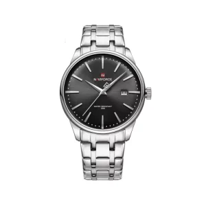 ساعت مچی مردانه نیوی فورس فلزی نقره ای صفحه مشکی NF 9230/2