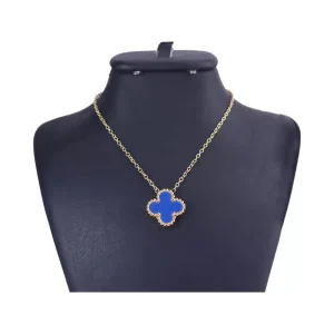 گردنبند زنانه استیل طلایی ونکلیف آبی