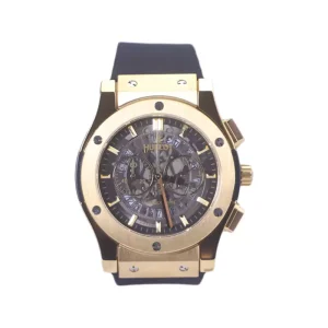 ساعت مچی هابلوت مردانه قاب طلایی صفحه اسکلتون کرنوگراف G 888/120