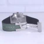 نمای باز ساعت مچی هابلوت مردانه بند جیر سبز کرنوگراف G 888/176