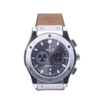 ساعت مچی هابلوت مردانه بند جیر قاب نقره ای کرنوگراف