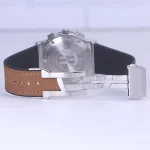 نمای باز قفل ساعت مچی هابلوت مردانه بند جیر صفحه دودی کرنوگراف G 888/181