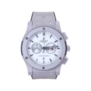 ساعت مچی هابلوت مردانه بند جیر صفحه سفید کرنوگراف G 888/184