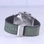 نمای بسته ساعت مچی هابلوت مردانه بند جیر سبز صفحه اسکلتون کرنوگراف