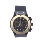 ساعت مچی هابلوت زنانه کرنوگراف بند رابر قاب طلایی L 888/178