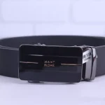 کمربند ریلی چرم طبیعی مردانه مشکی MANT BLDNC
