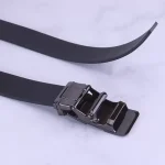 کمربند ریلی چرم طبیعی مردانه پوست ماری مشکی Pingh Ceuin