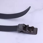 کمربند ریلی چرم طبیعی مردانه طرح پوست ماری مشکی