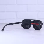 دسته عینک آفتابی پرادا مردانه فریم خلبانی مشکی پلاریزه 8955/1