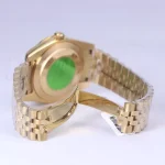 قفل ساعت مچی رولکس مردانه فلزی طلایی دیت جاست صفحه سفید 4043/57