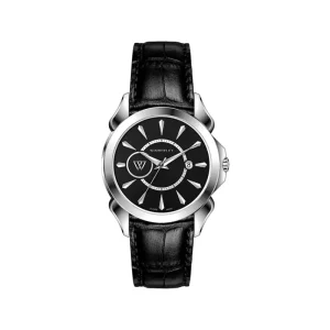 ساعت مچی ویمبرلی مردانه بند چرم صفحه مشکی WB-CL232G-B