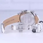 نمای باز ساعت مچی عقربه ای ویمبرلی مردانه بند چرم سفید WB-CL430G-F