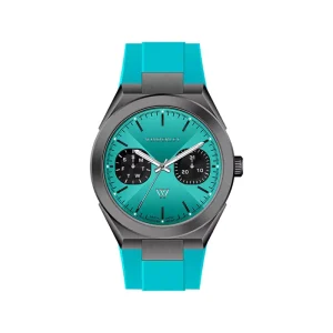 ساعت مچی عقربه ای ویمبرلی زنانه بند رابر سبزآبی WB-SR215L-Z