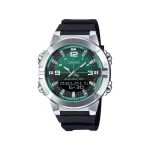 ساعت کاسیو مردانه رابر قاب نقره ای دو زمانه AMW-870A-3A