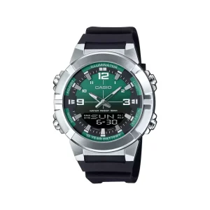 ساعت کاسیو مردانه رابر قاب نقره ای دو زمانه AMW-870A-3A