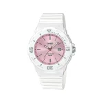 ساعت کاسیو زنانه رابر سفید صفحه صورتی LRW-200H-4E3