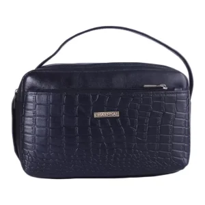 کیف دوشی چرم چرمسال طرح پوست مار مشکی 940/7